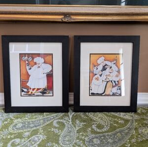Jennifer Garant Fat Chef Art Prints in Black Frames